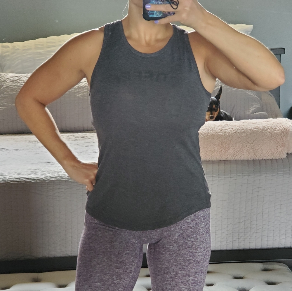 Gray athletic tank top